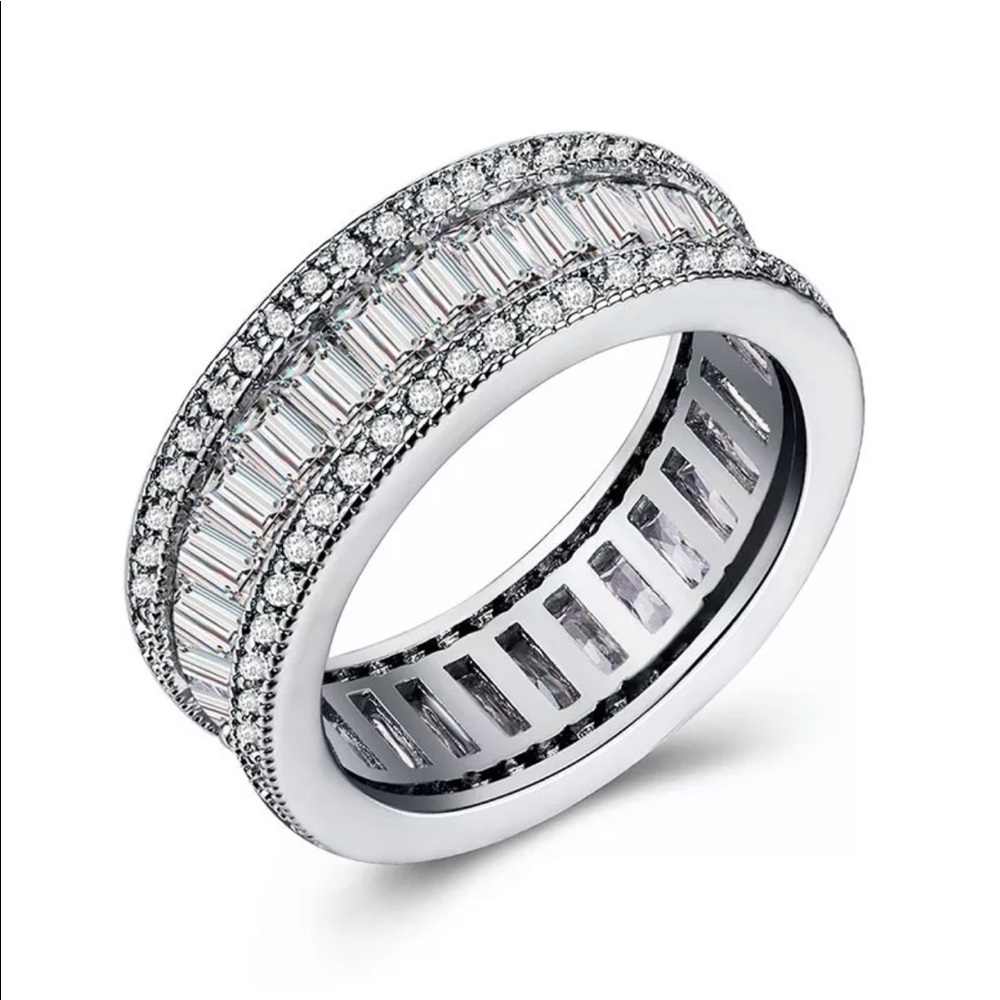 ♡♡New shiny diamond cz women’s silver S925 ring♡♡ - Picture 5 of 6